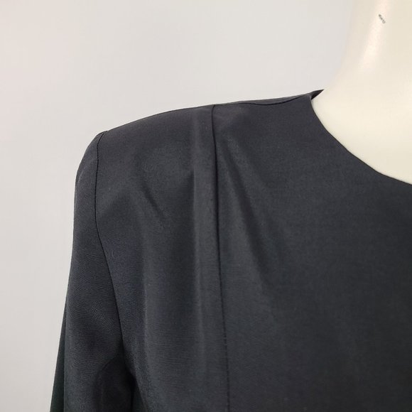 Vintage Black Button Up Pleated Waist Blazer Size S - Picture 3 of 12